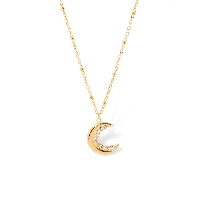 STEEL NECKLACE WITH MOON