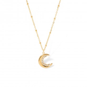 STEEL NECKLACE WITH MOON
