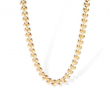 STEEL LEAVES NECKLACE