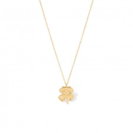 STEEL NECKLACE WITH CLOVER