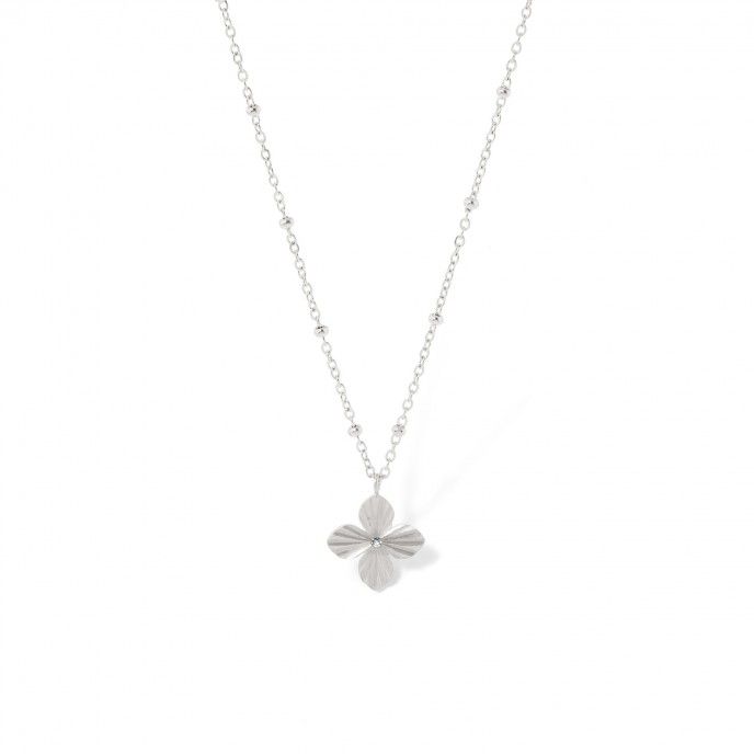 STEEL NECKLACE WITH FLOWER