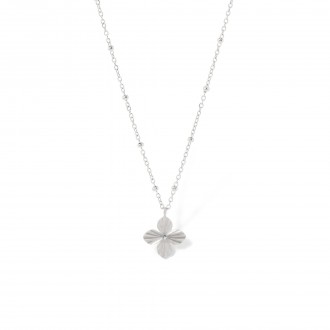 STEEL NECKLACE WITH FLOWER