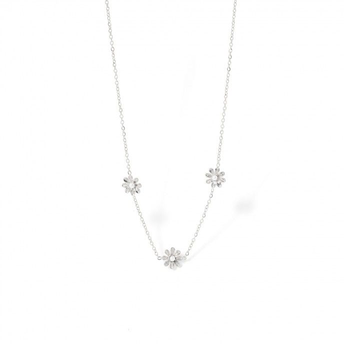 STEEL CHOKER WITH FLOWERS