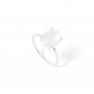 SILVER RING WITH STONE