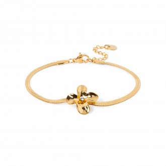 STEEL BRACLET WITH FLOWER