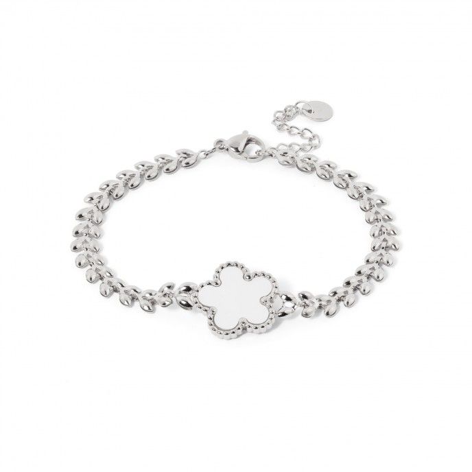 STEEL BRACELET WITH FLOWER