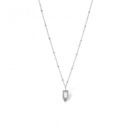 STEEL NECKLACE WITH ZIRCON