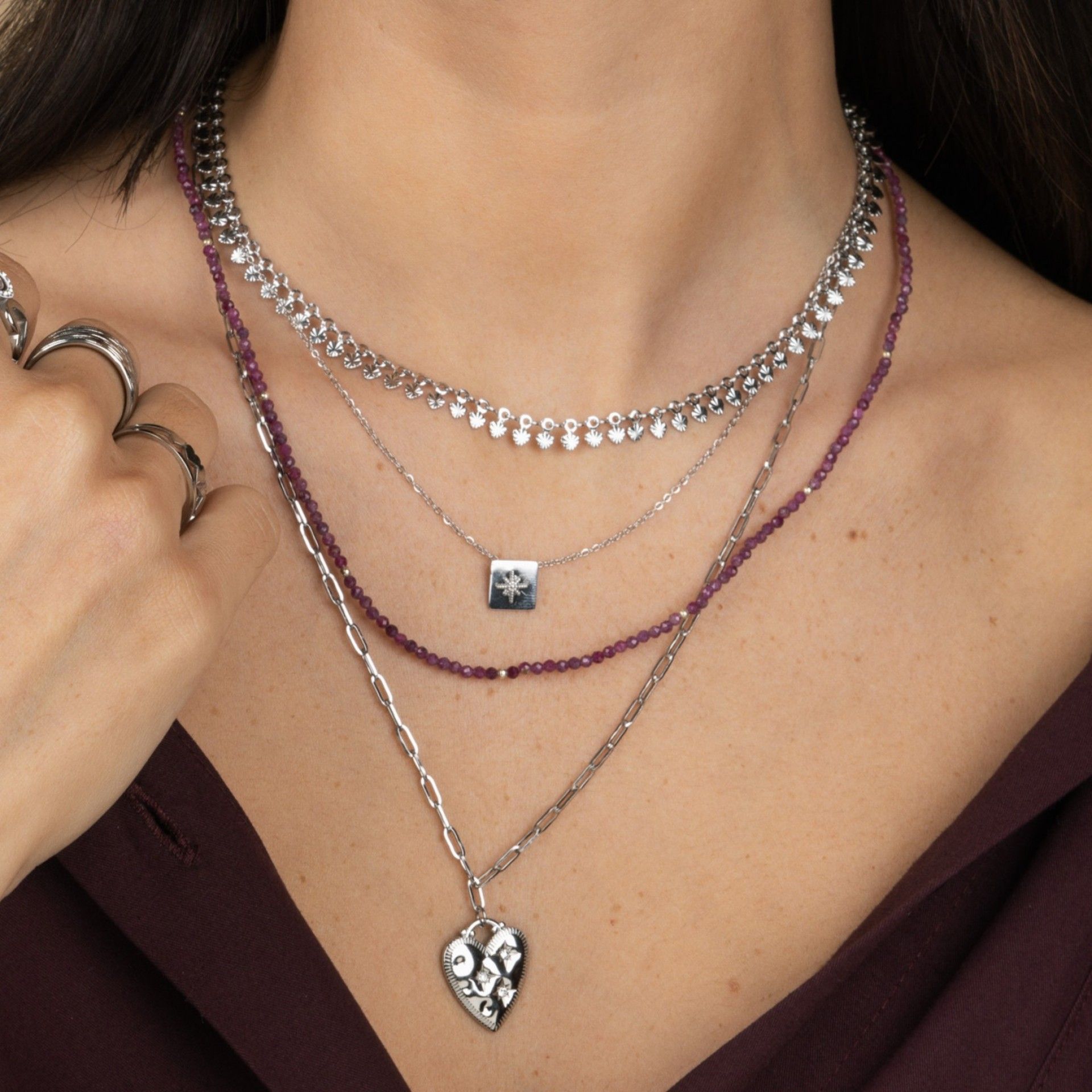 CHOKER AÇO CORAÇÕES