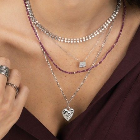 STEEL NECKLACE WITH HEART