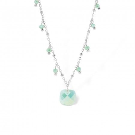 STEEL NECKLACE WITH STONES