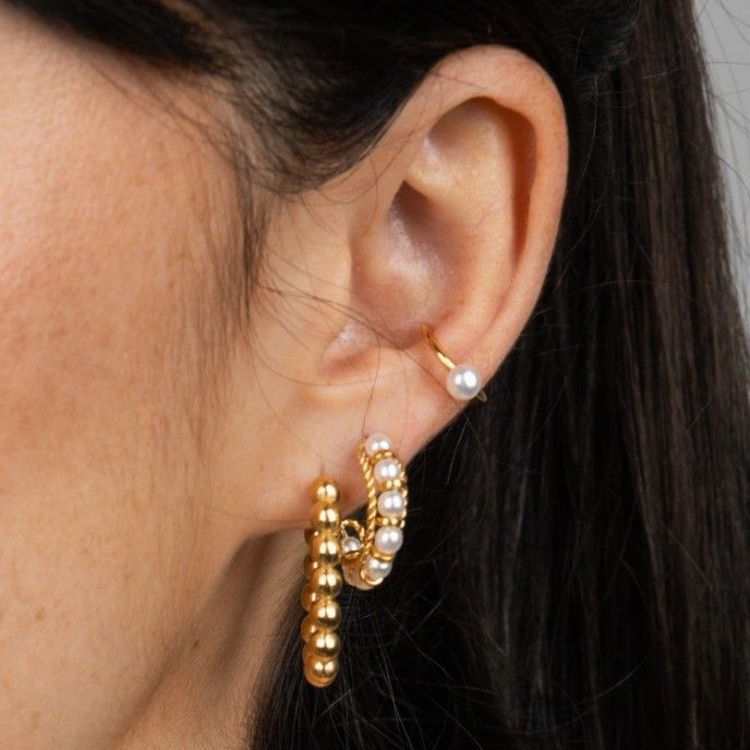 AROS DE ACERO CON PERLAS