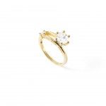 Silver with 18k Gold Plating - White