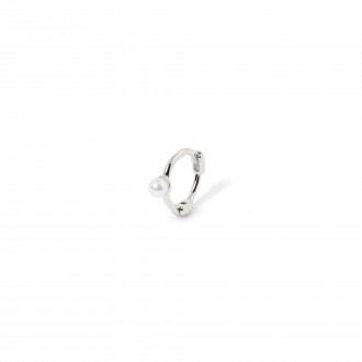 SILVER HOOP WITH PEARL SILVER HOOP WITH PEARL