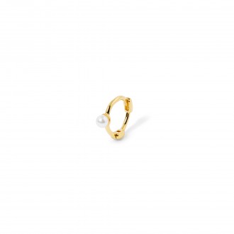 SILVER HOOP WITH PEARL