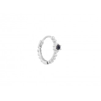 SILVER HOOP WITH ZIRCON