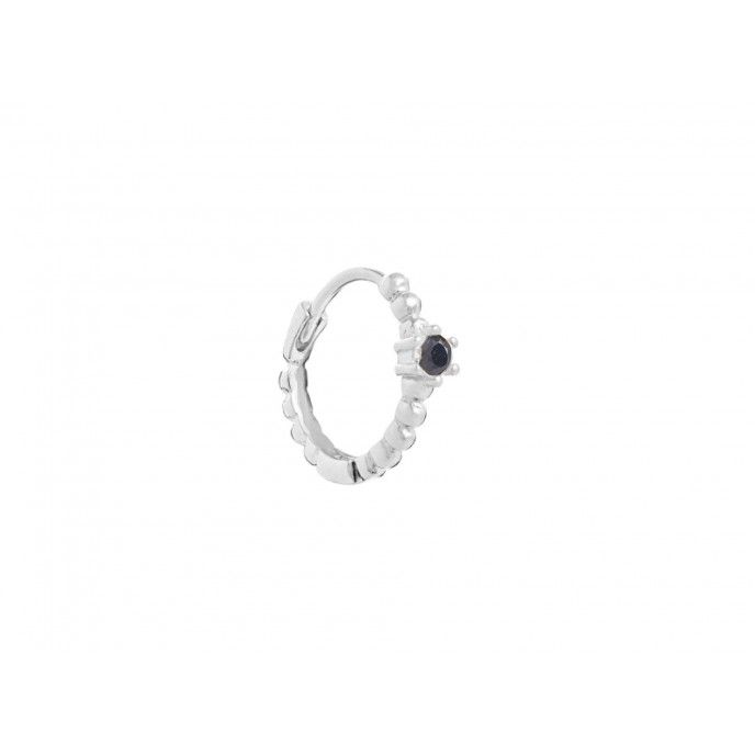 SILVER HOOP WITH ZIRCON
