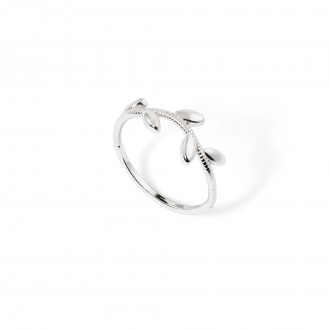 SILVER RING WITH LEAVES