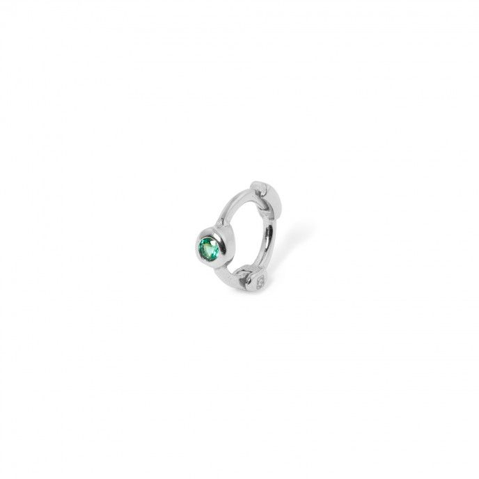 SILVER HOOP WITH ZIRCON