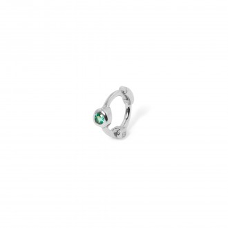 SILVER HOOP WITH ZIRCON