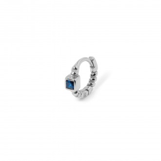 SILVER HOOP WITH ZIRCON