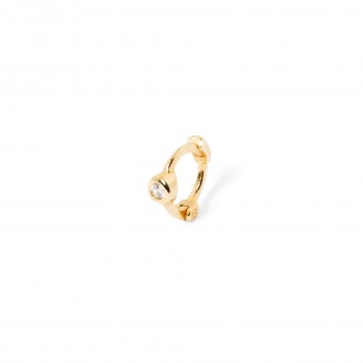 SILVER HOOP WITH ZIRCON