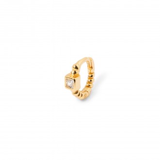 SILVER HOOP WITH ZIRCON