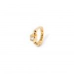Silver with 18k Gold Plating - White