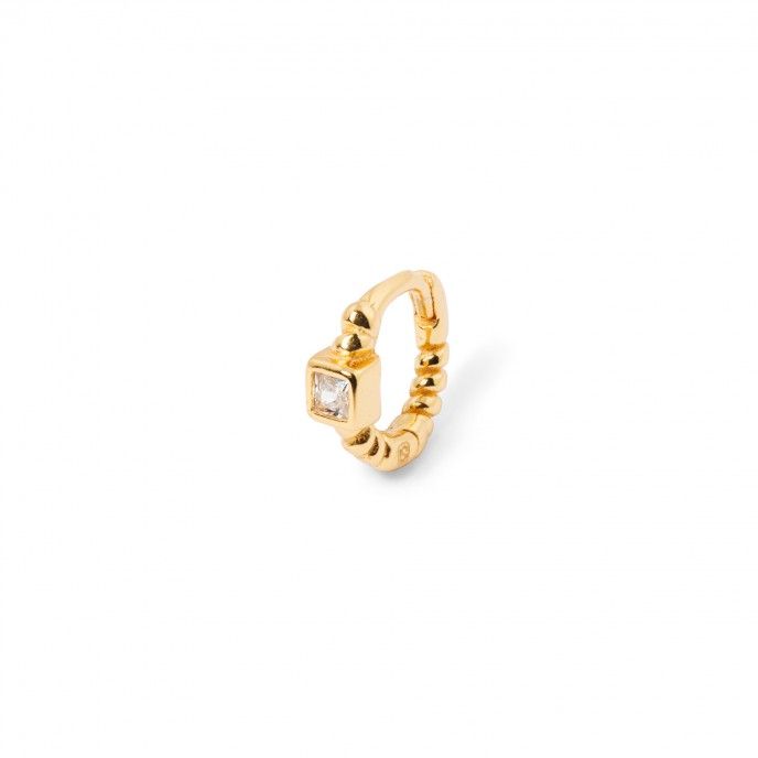 SILVER HOOP WITH ZIRCON