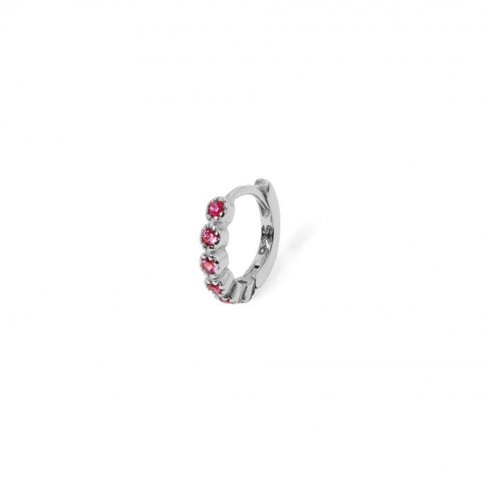SILVER HOOP WITH ZIRCONS