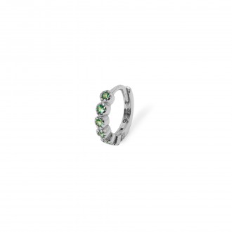 SILVER HOOP WITH ZIRCONS