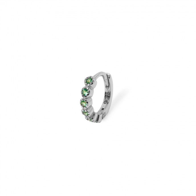 SILVER HOOP WITH ZIRCONS