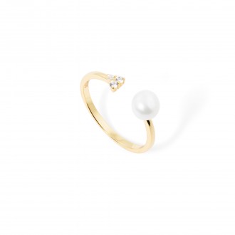 SILVER RING WITH PEARL