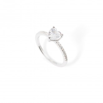 SILVER HEART RING