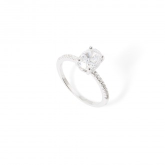 SOLITARY SILVER RING