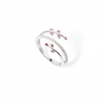 SILVER RING WITH LEAVES