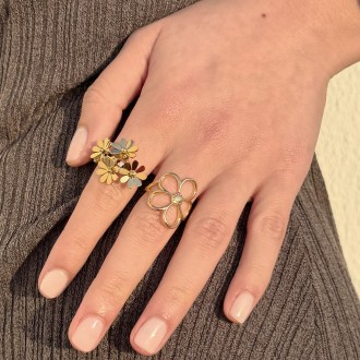 ANILLO FLOR DE ACERO