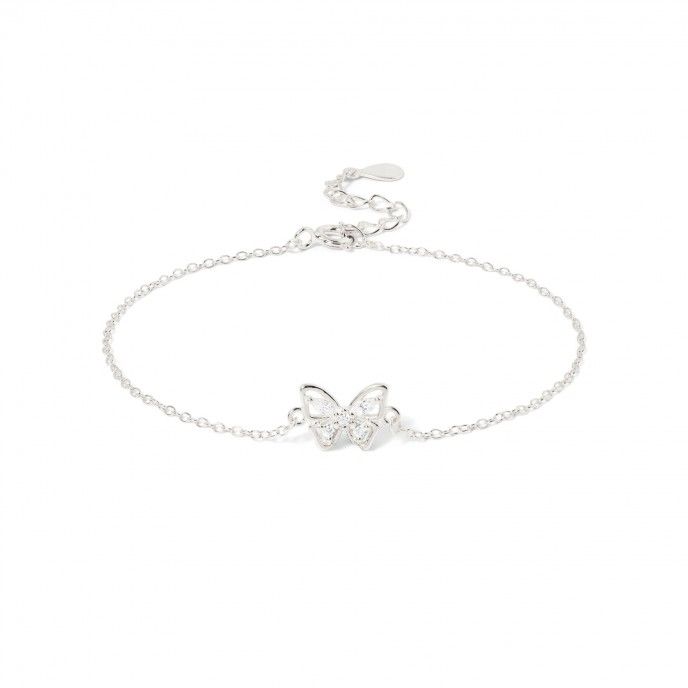 SILVER BRACELET WITH BUTTERFLY