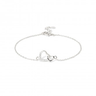 SILVER BRACELET WITH HEARTS