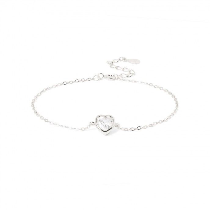 SILVER BRACELET WITH HEART