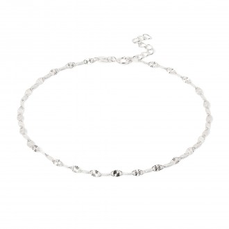 SILVER ANKLET WITH PLATES