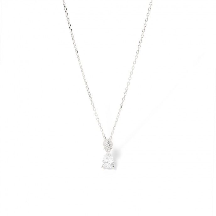 SILVER NECKLACE WITH DROP