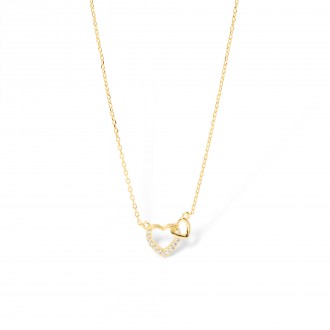 SILVER NECKLACE WITH HEARTS
