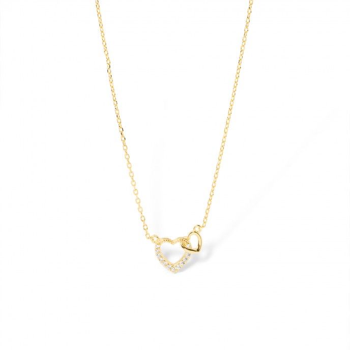 SILVER NECKLACE WITH HEARTS