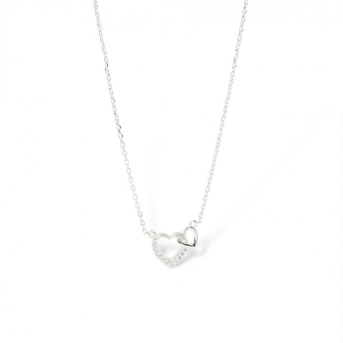 SILVER NECKLACE WITH HEARTS