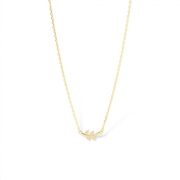 SILVER NECKLACE WITH LEAVES