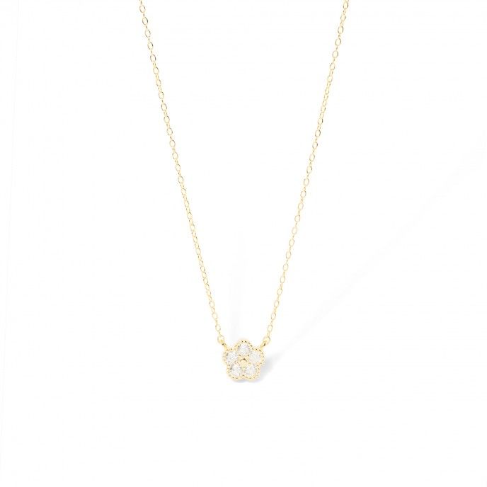 SILVER NECKLACE WITH FLOWER