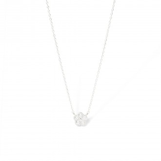 SILVER NECKLACE WITH FLOWER SILVER NECKLACE WITH FLOWER