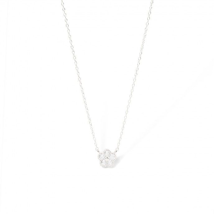 SILVER NECKLACE WITH FLOWER