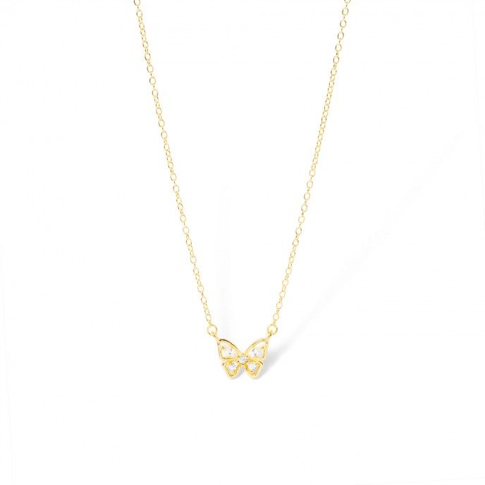 SILVER NECKLACE WITH BUTTERFLY