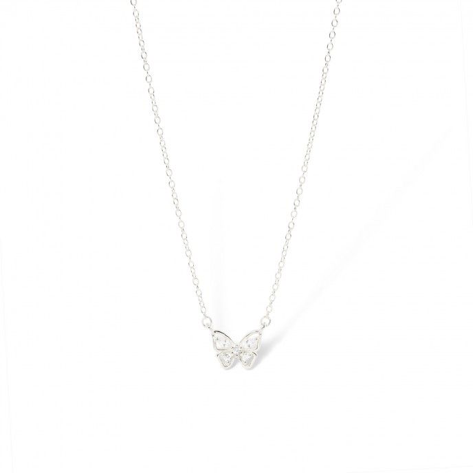 SILVER NECKLACE WITH BUTTERFLY